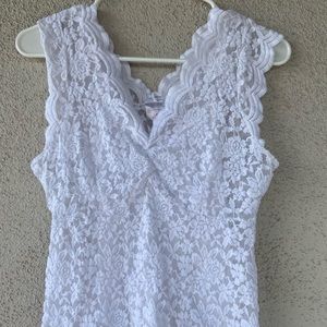 No Boundaries White Laced Tank Top